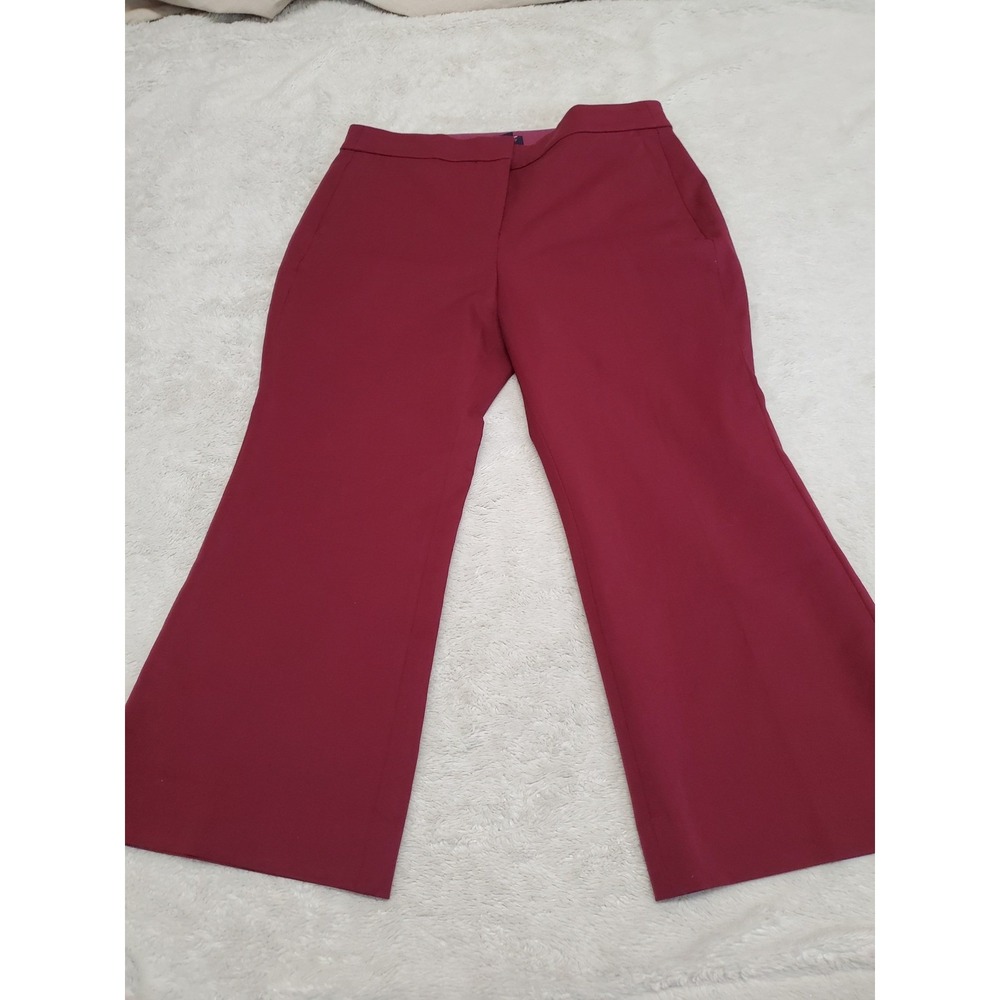 NWT‎ J. Crew Burgundy Red Wide Leg Cropped Pants 12 Petite Classic Office Casual